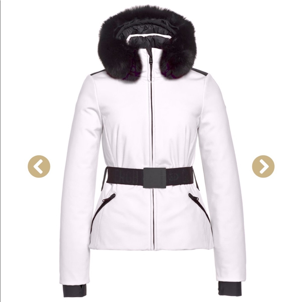NWT Goldbergh Hida SKI Jacket White sz 40 / 10 w/ fur hood *SOLD OUT EVERYWHERE*